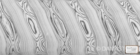 Damaszk acél DAMASTEEL® Dense Twist -  2,5mm x 45mm x 110mm